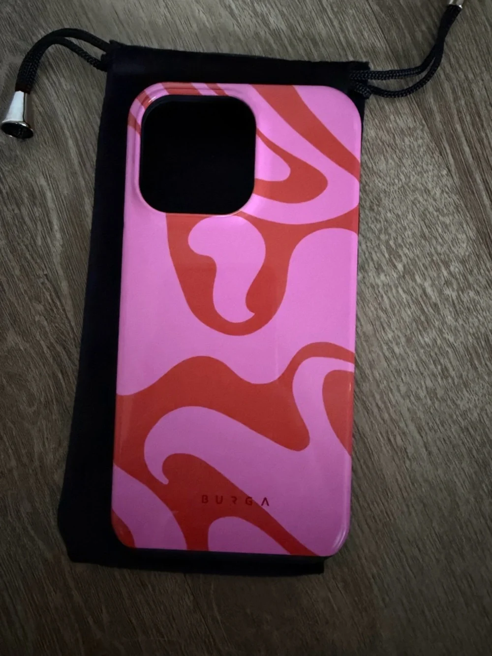 Burga Pink & Red Abstract Pattern iPhone 14 Pro Max Case - Picture 1 of 3